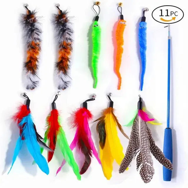 Cat Retractable Feather Teaser Wand Toy - HolyPetz™