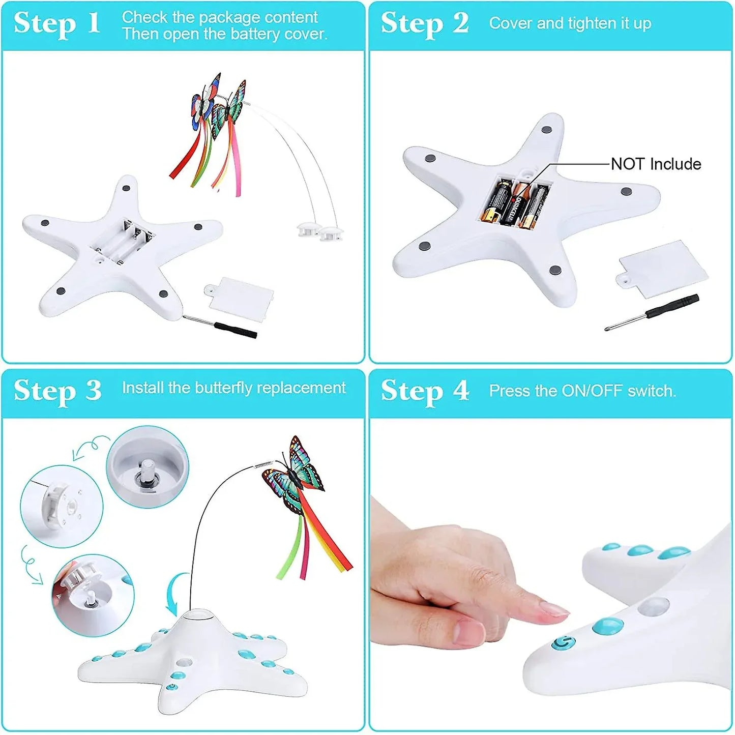 Cat Interactive 360° Rotating Butterfly Teaser Toy - HolyPetz™