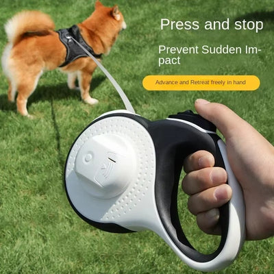 Dog Retractable Leash + Flashlight & Bag Dispenser