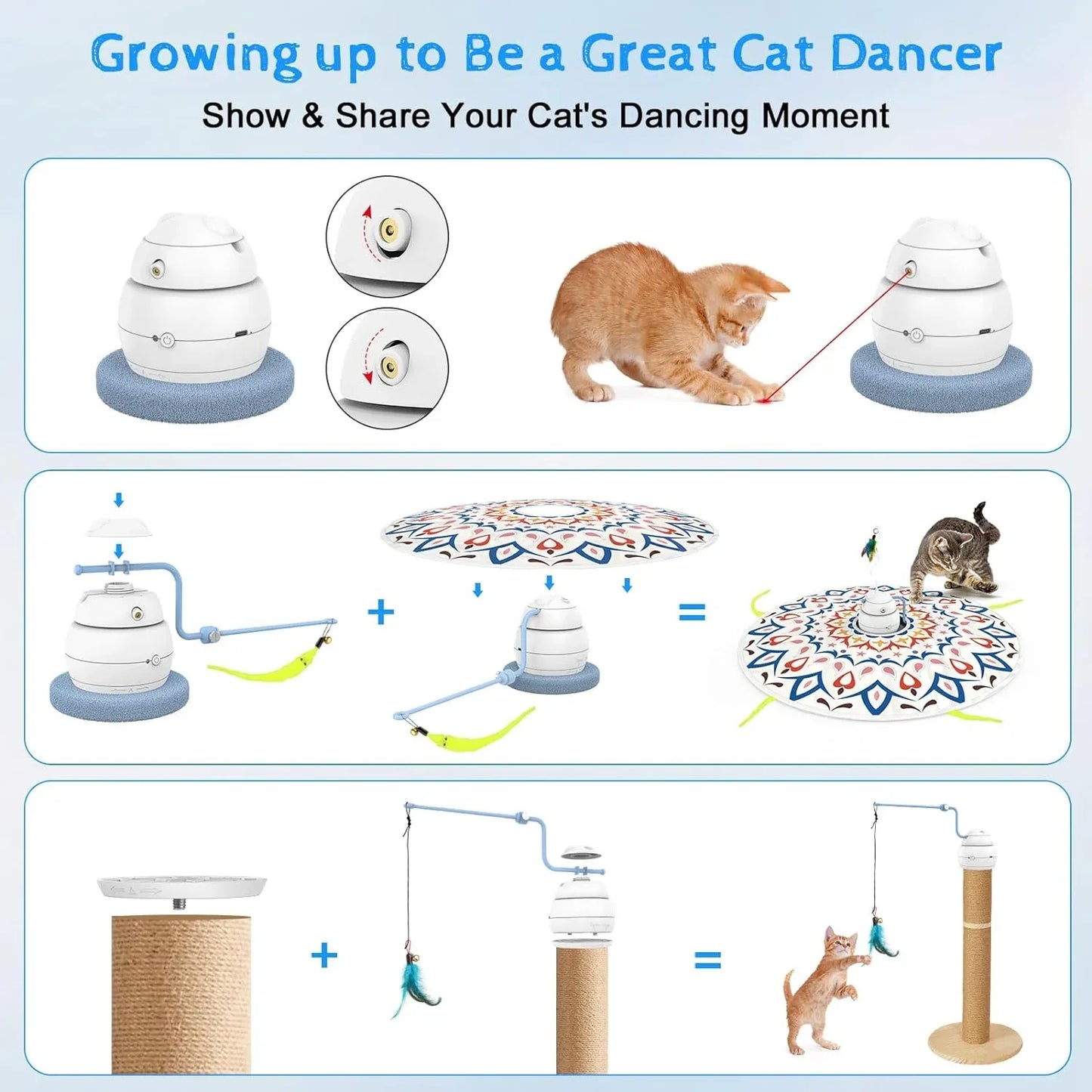 3 in 1 Hide & Seek Cat Wand Toy - HolyPetz™