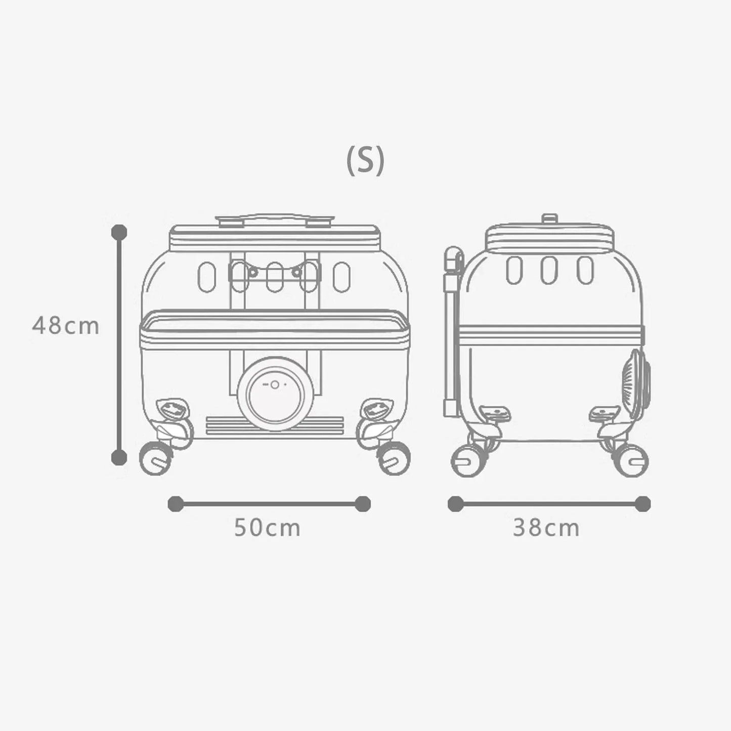Pet Large Breathable Transparent Rolling Carrier - HolyPetz™