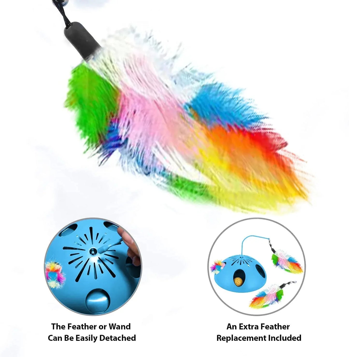 3-in-1 Automatic Feather & Bell Cat Toy - HolyPetz™