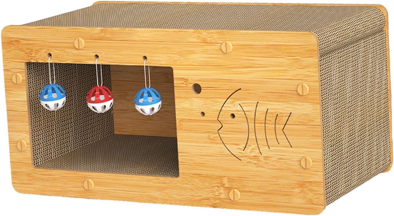 Cat Wooden Scratcher Cardboard House - HolyPetz™