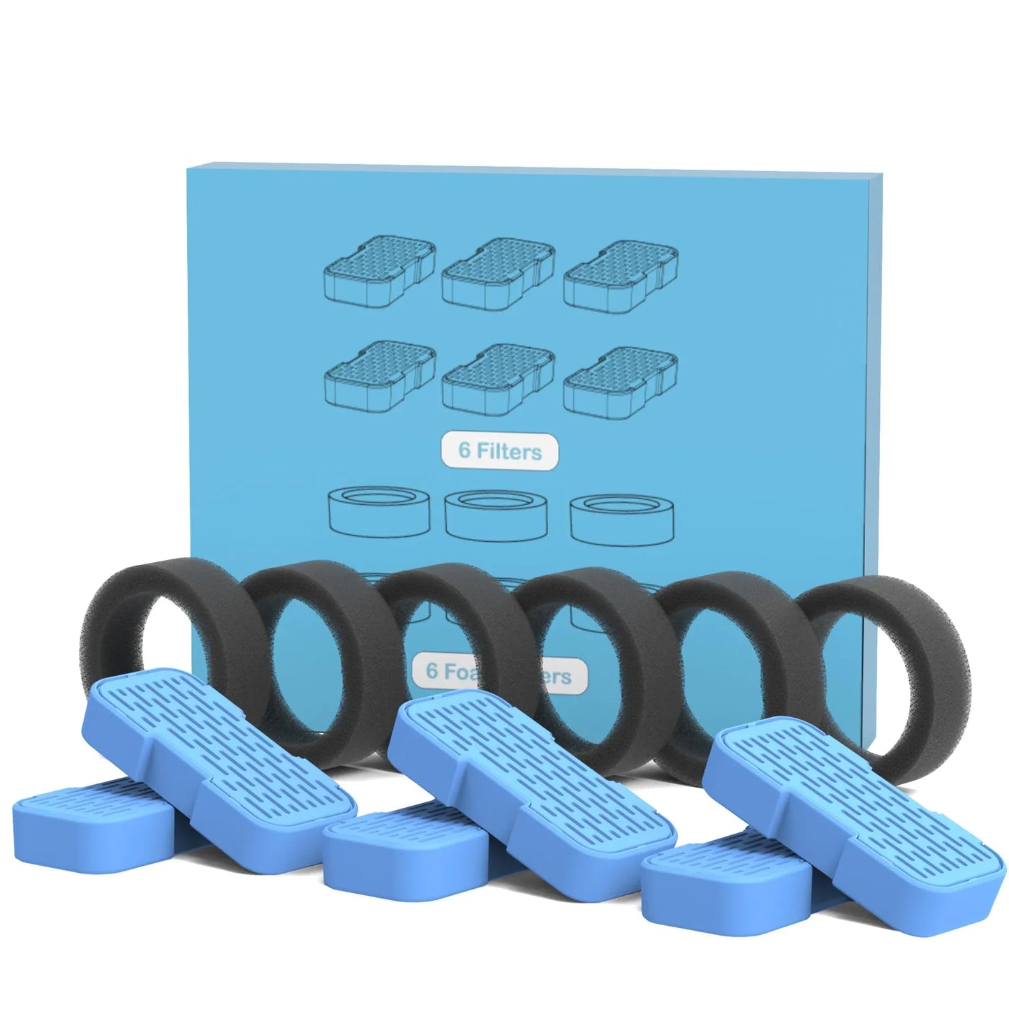 Cat Water Fountain Replacement Filters 6pk - HolyPetz™
