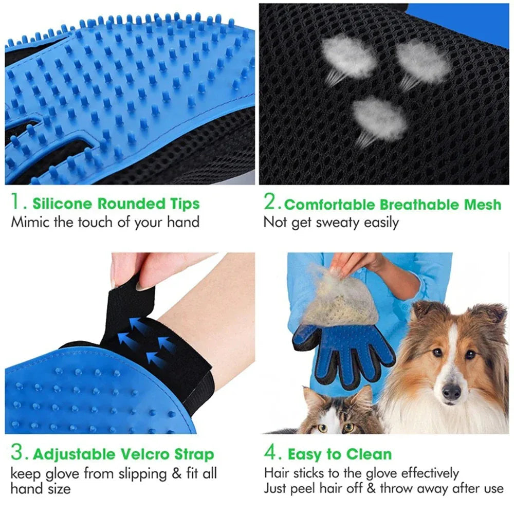 Pet Deshedding Grooming Gloves - HolyPetz™