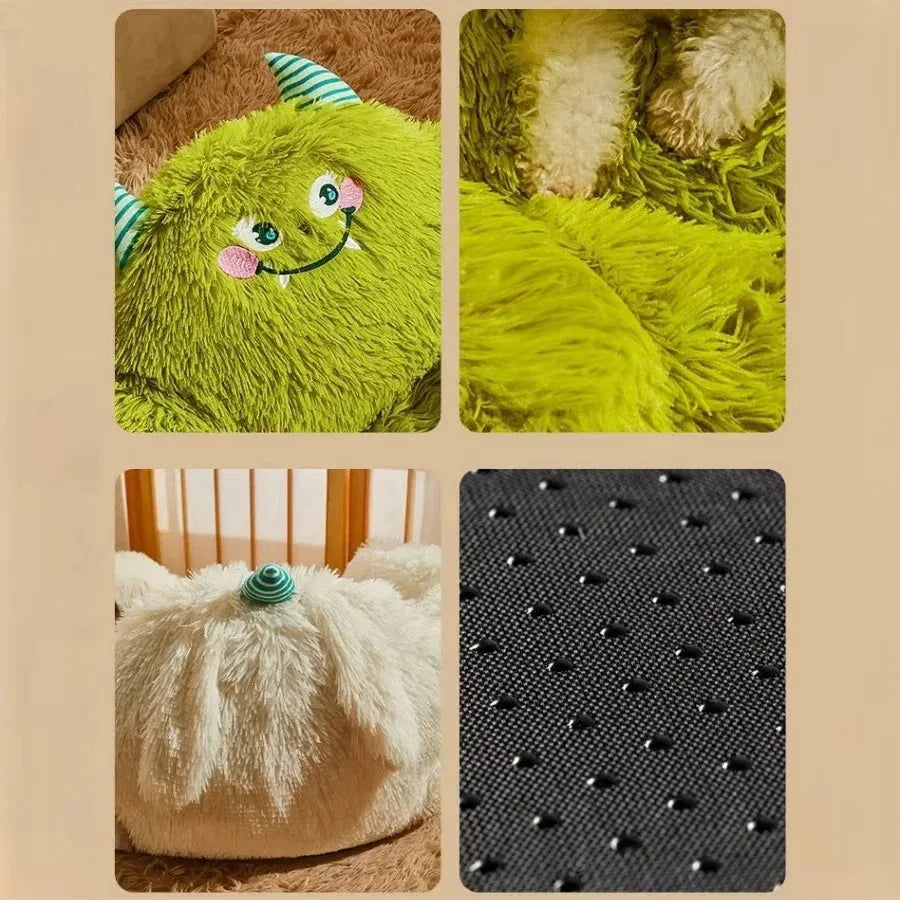 Pet Plush Bolster Monster Bed - HolyPetz™