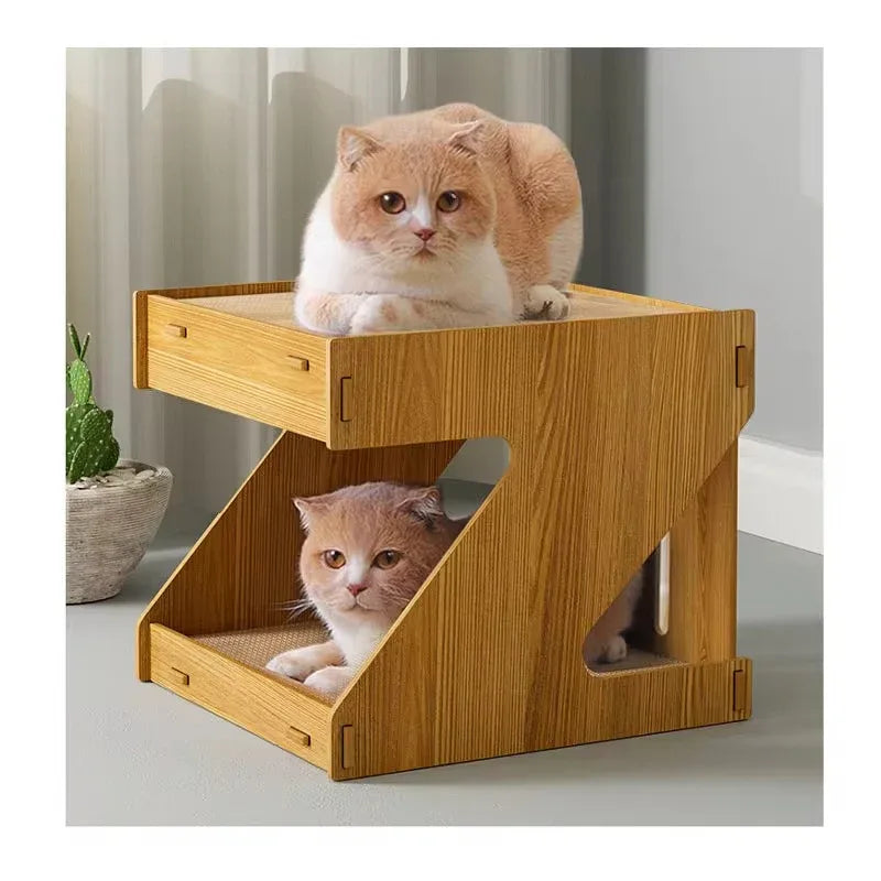 Cat Wooden Scratcher House - HolyPetz™