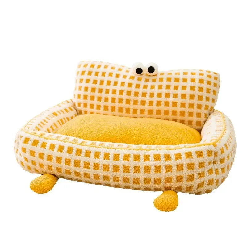 Pet Soft Fluffy Checkered Dog & Cat Bed - HolyPetz™