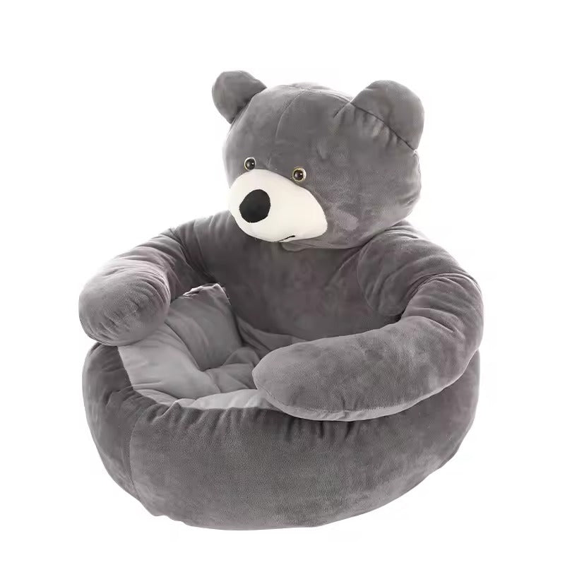 Pet Bear Shaped Plush Comfy Bed
