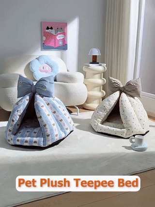 Pet Plush Teepee Tent Cat & Dog Bed