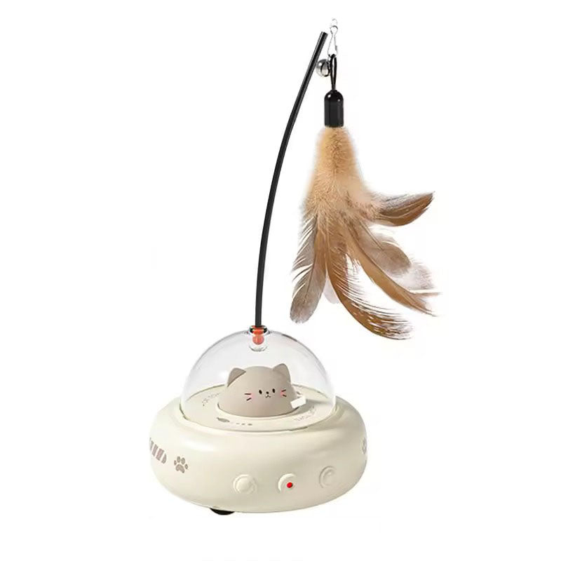 Cat UFO Smart Teaser Feather Toy