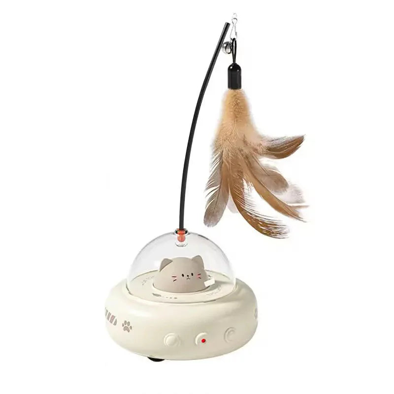 Cat UFO Smart Teaser Feather Toy - HolyPetz™