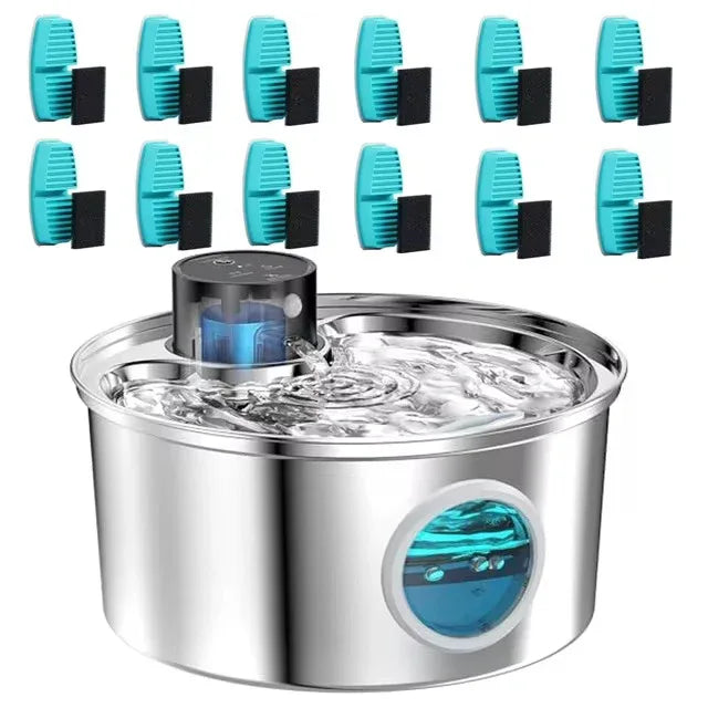 Pet Wireless Stainless Steel 3.2L Water Fountain - HolyPetz™