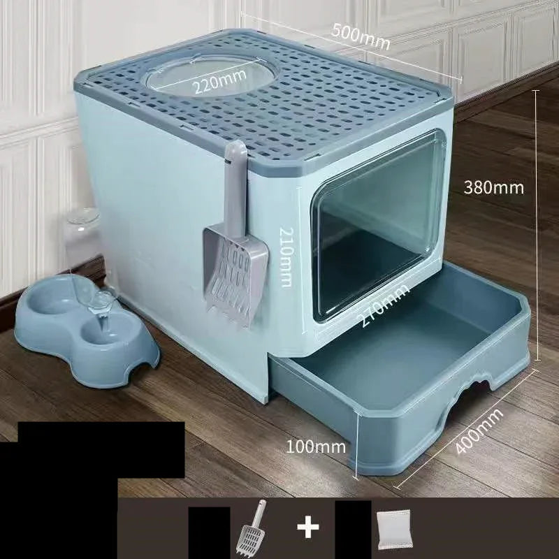Cat Foldable Litter Box With Drawer - HolyPetz™