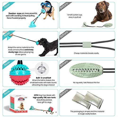 Dog Food Dispensing Chew Suction Tug of War Toy - HolyPetz™