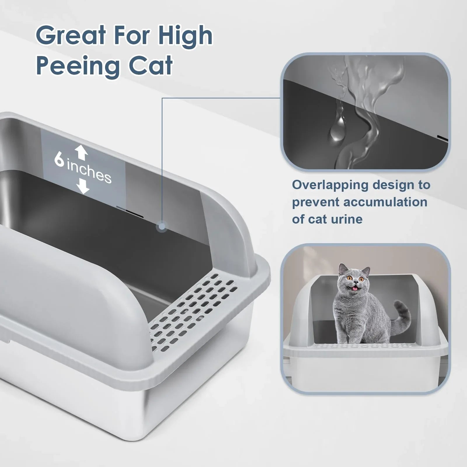 Cat Stainless Steel Enclosed Litter Box – HolyPetz™