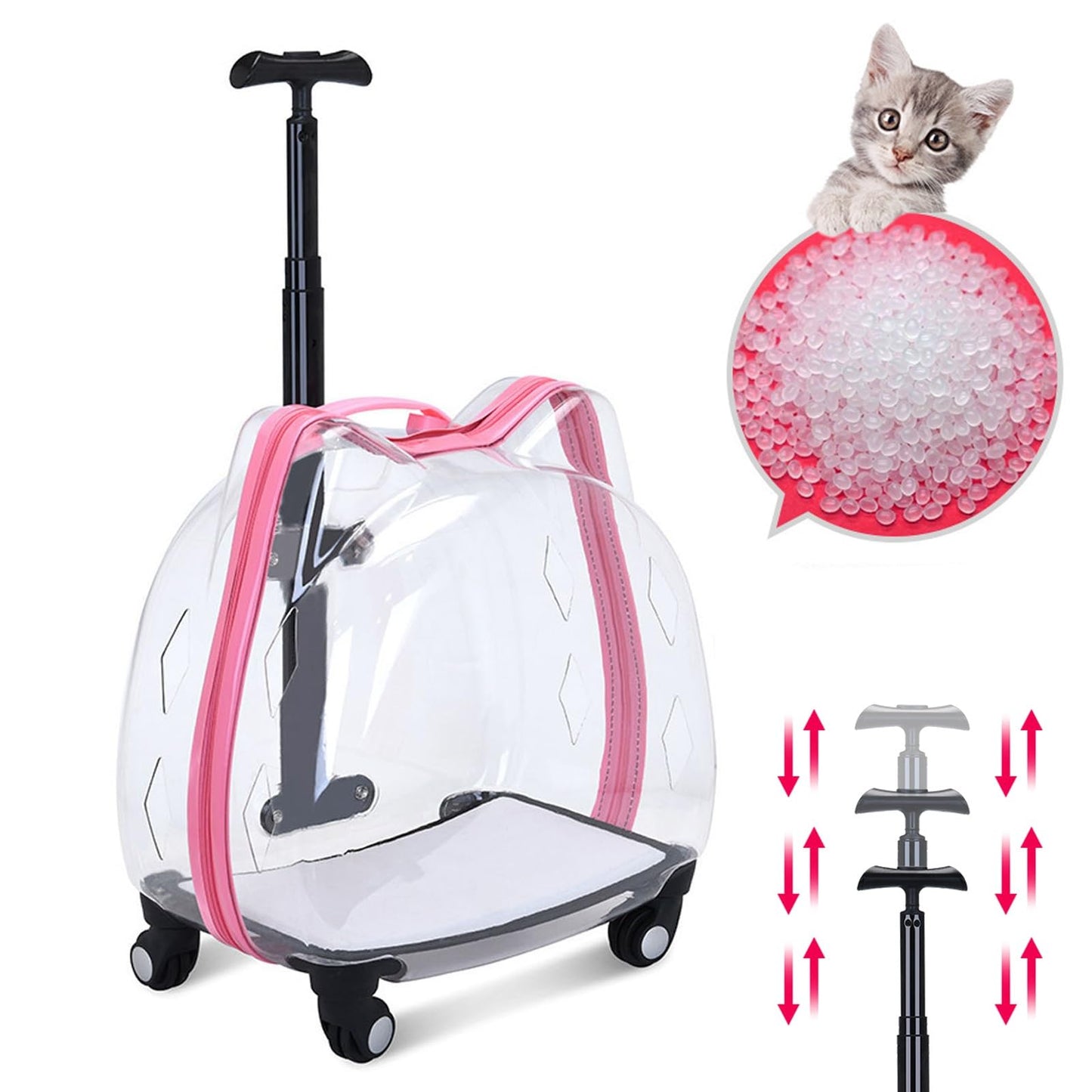 Pet Transparent Rolling Backpack Carrier