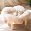 Cat Elevated Wooden Plush Cushion Bed