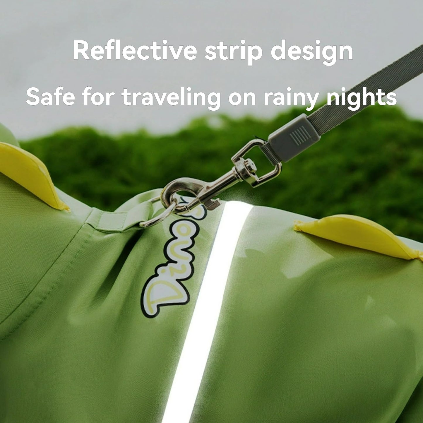 Dog Reflective Dinosaur Hoodie Raincoat & Leash