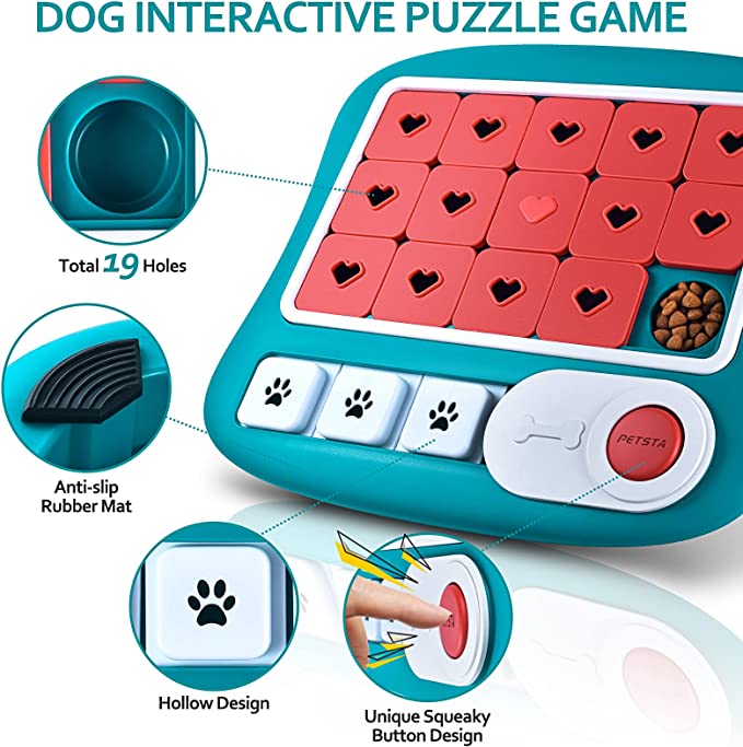Petsta Dog Puzzle Toys Squeaky Treat Dispensing Dog Enrichment