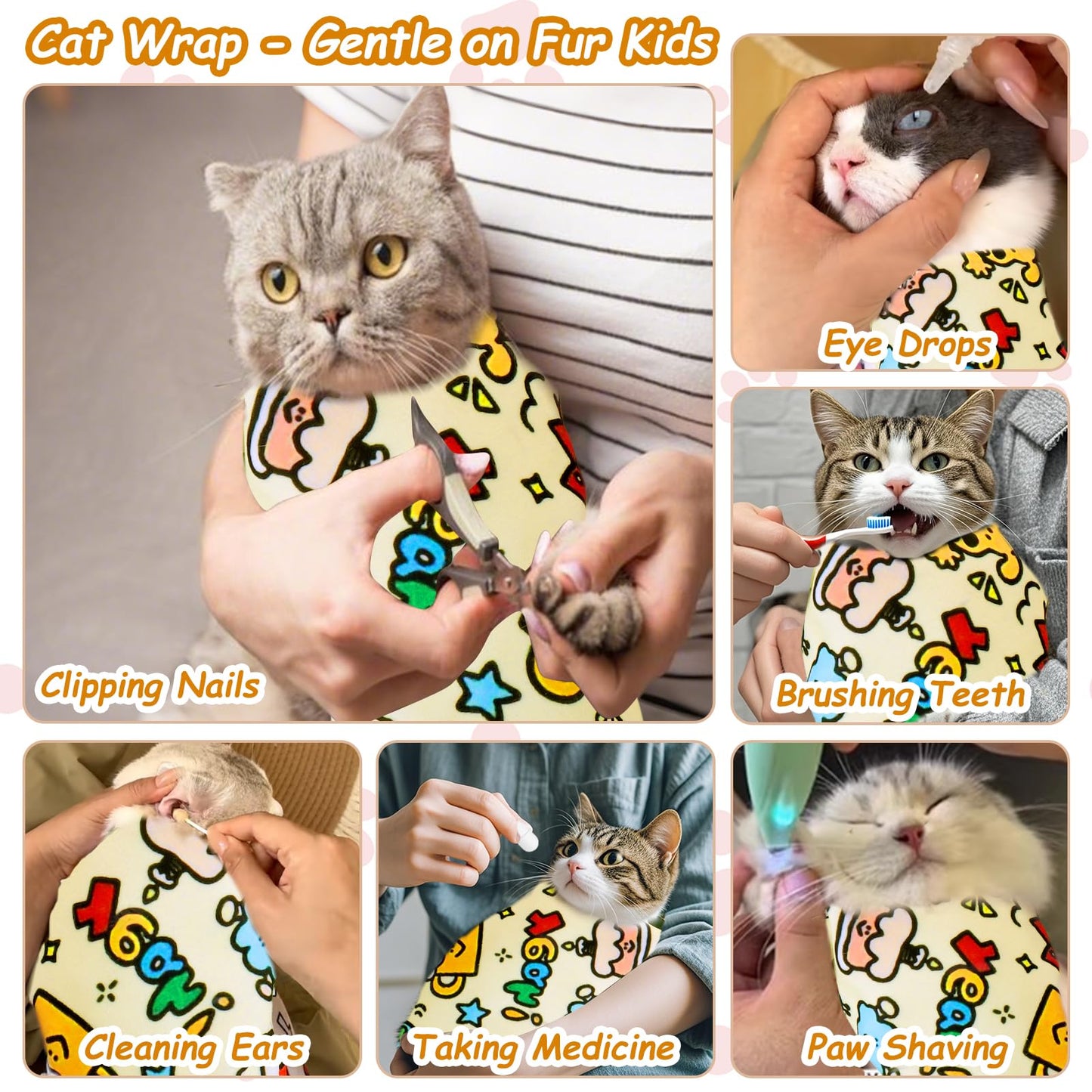 Cat Grooming Swaddle Wrap