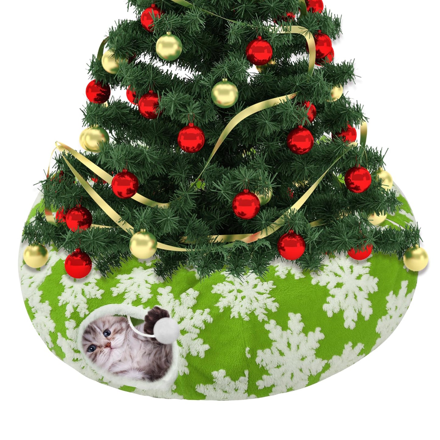 Cat Tunnel Christmas Tree Skirt