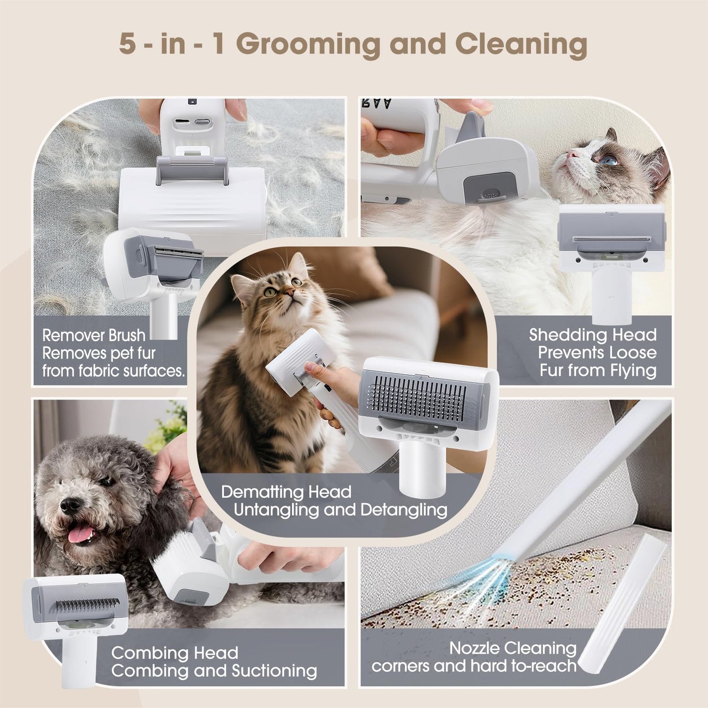 Pet Handheld Cordless Mini Grooming Vacuum