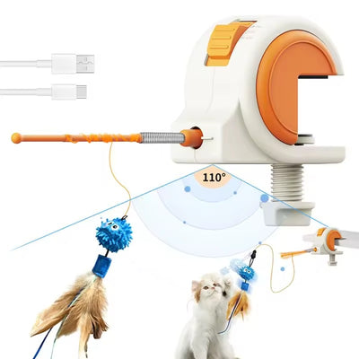 Cat Automatic Hanging Feather Teaser Toy