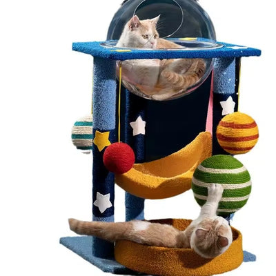 Cat Multi-Level Galactic Sisal Scratching Tower