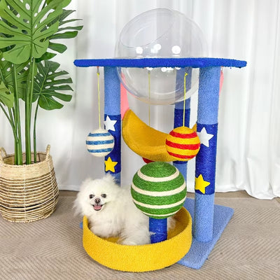 Cat Multi-Level Galactic Sisal Scratching Tower