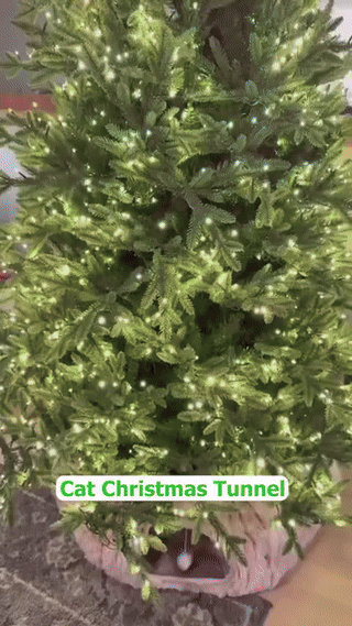 Cat Tunnel Christmas Tree Skirt