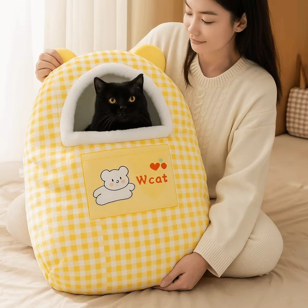 Cat Enclosed Sleeping Bag Cave Bed