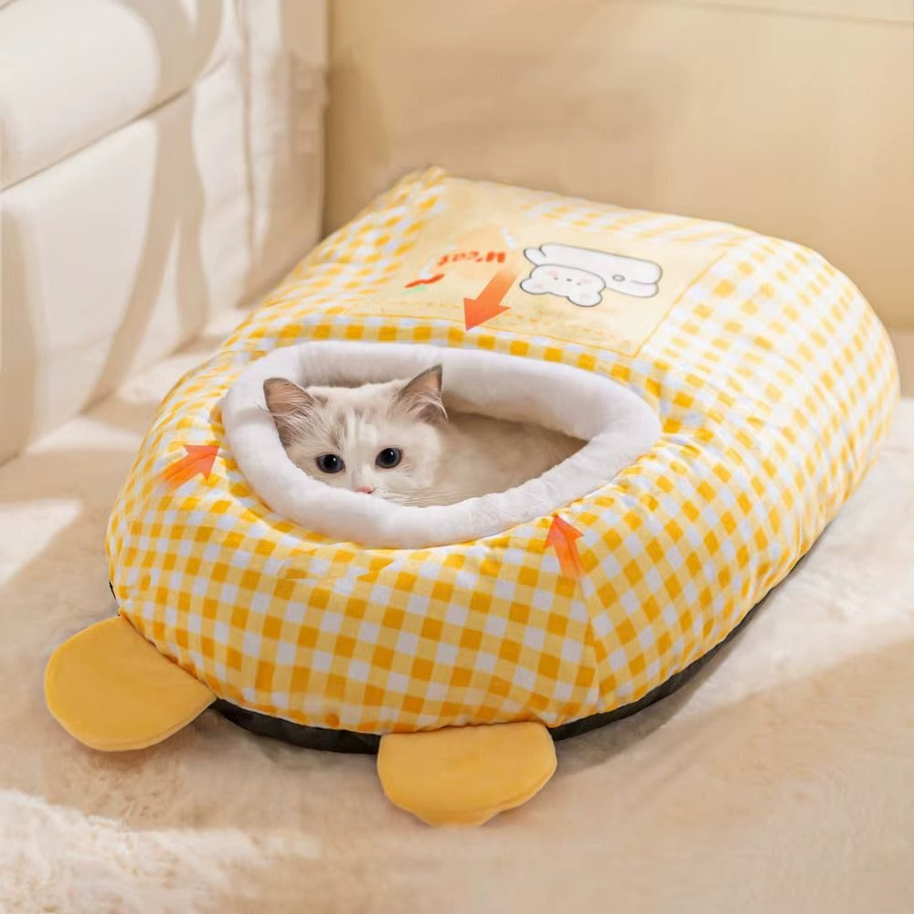 Cat Enclosed Sleeping Bag Cave Bed
