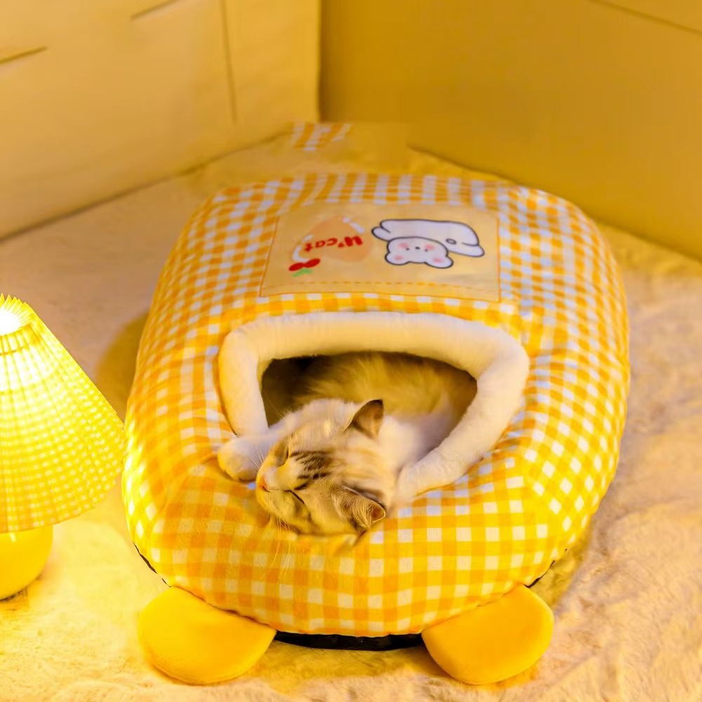 Cat Enclosed Sleeping Bag Cave Bed