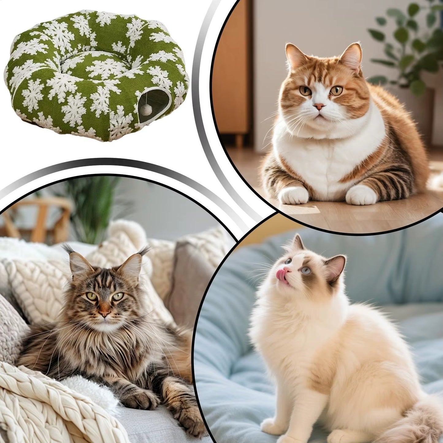 Cat Tunnel Christmas Tree Skirt