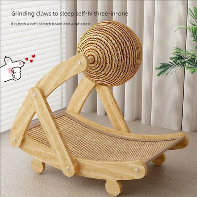 Cat Convertible Sisal Scratching Bed With Ball
