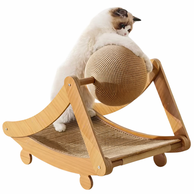 Cat Convertible Sisal Scratching Bed With Ball