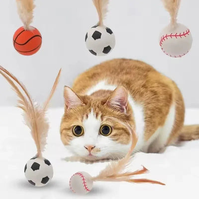 Cat Interactive Feather Ball Toy - HolyPetz™