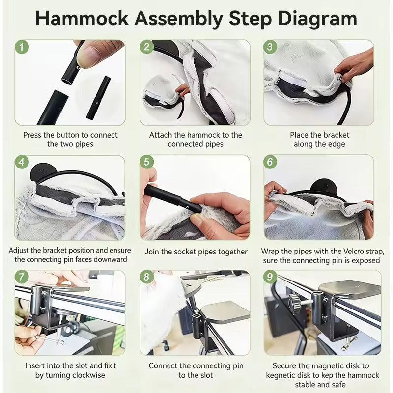 Cat Plush Foldable Hammock Bed Desk Perch