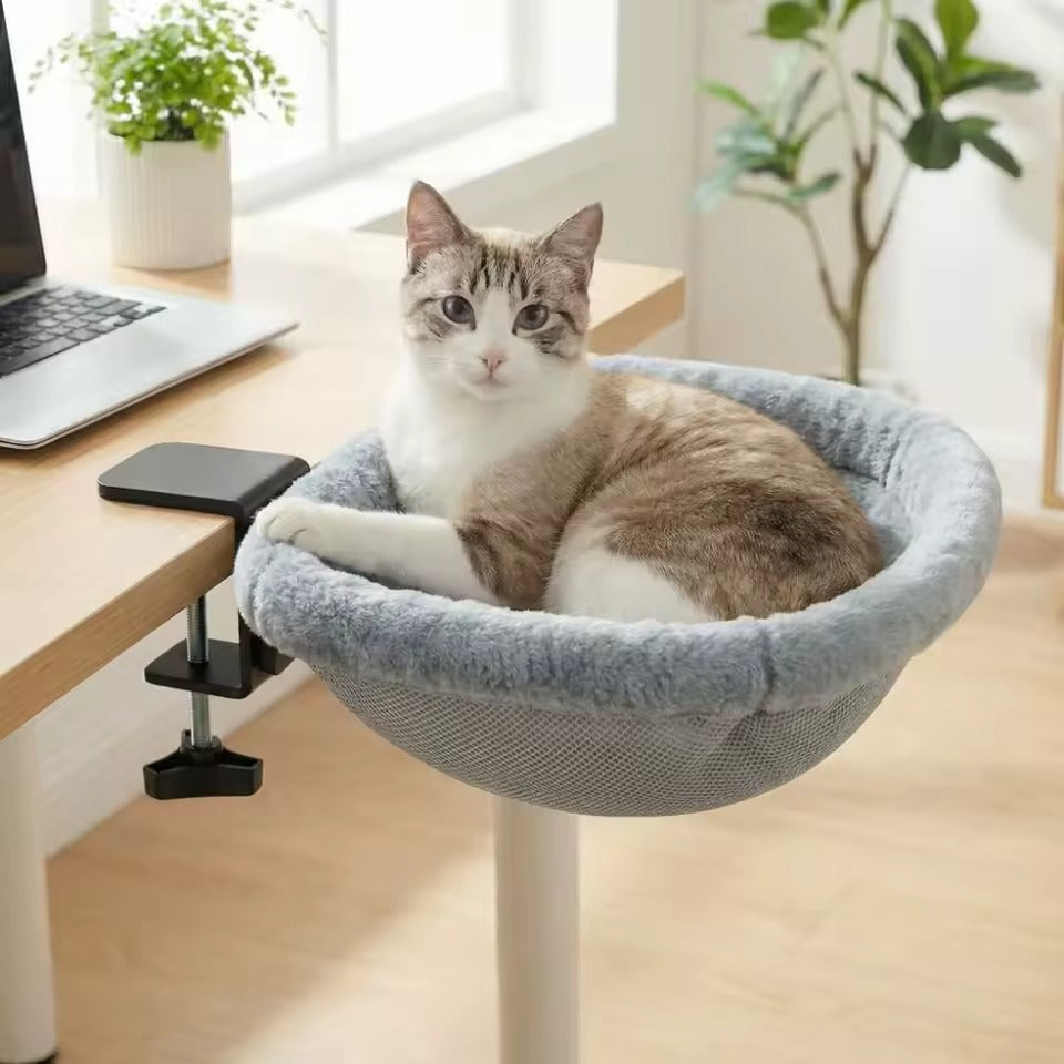 Cat Plush Foldable Hammock Bed Desk Perch