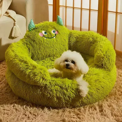 Pet Plush Bolster Monster Bed - HolyPetz™