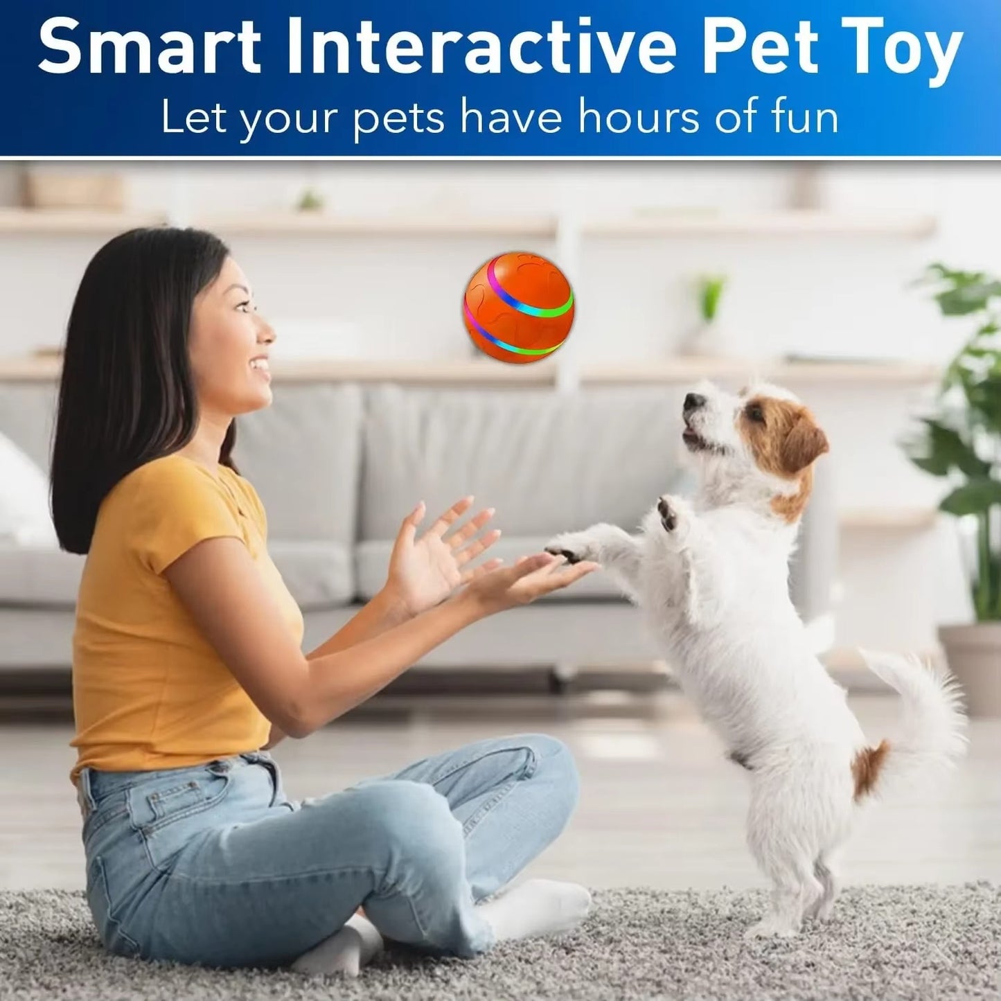 Smart Interactive Pet Ball With LED Lights