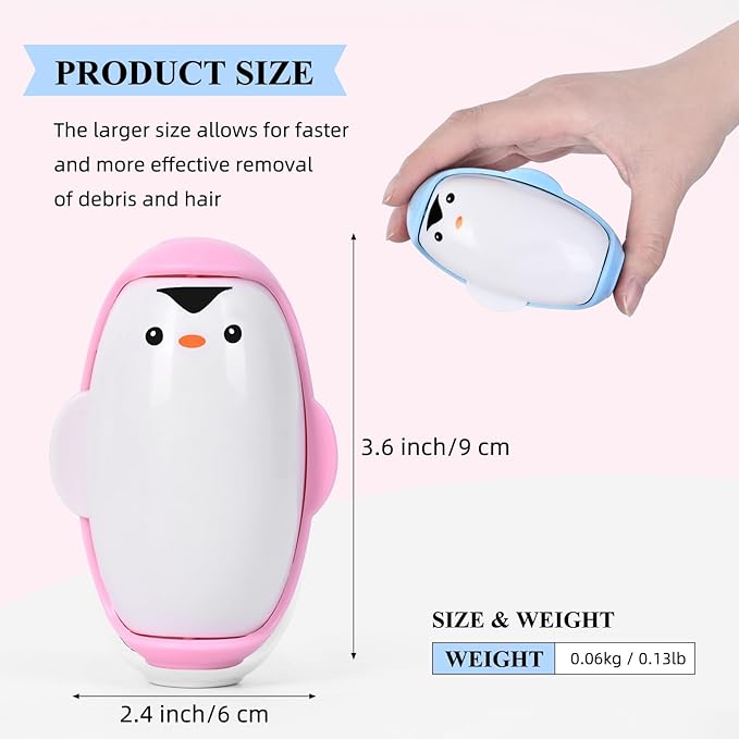 Penguin Shaped Reusable Washable Lint Roller