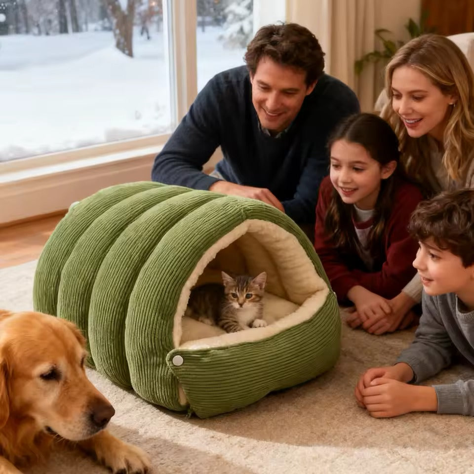 Pet Enclosed Cozy Cave Bed