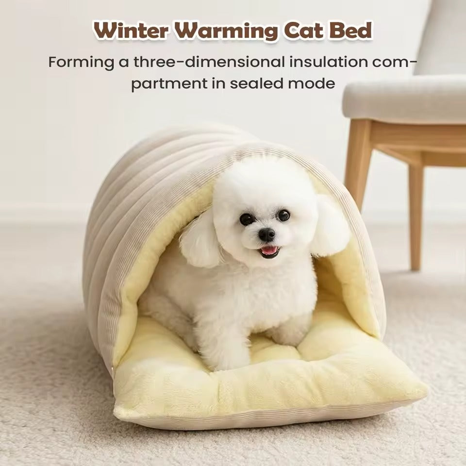 Pet Enclosed Cozy Cave Bed