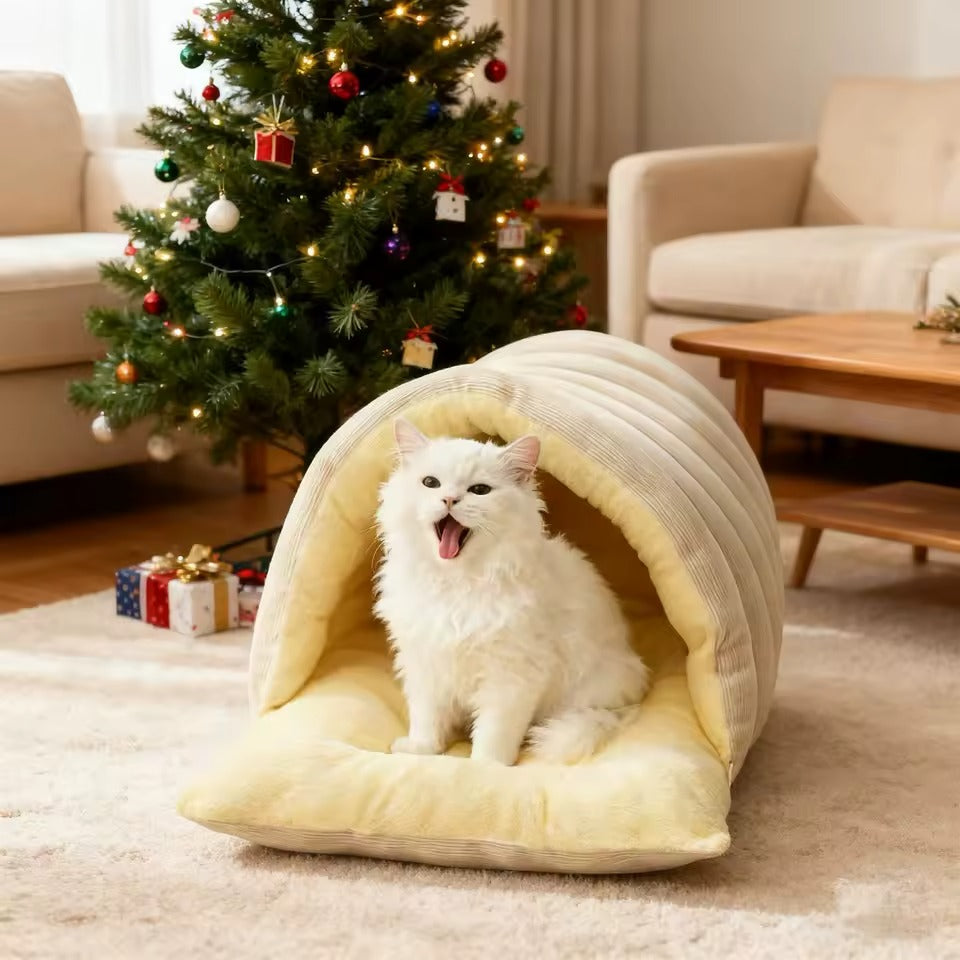 Pet Enclosed Cozy Cave Bed
