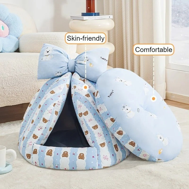 Pet Plush Teepee Tent Cat & Dog Bed