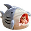 Pet Shark-Shaped Semi-Closed Cave Bed