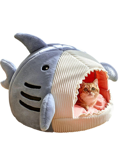 Pet Shark-Shaped Semi-Closed Cave Bed