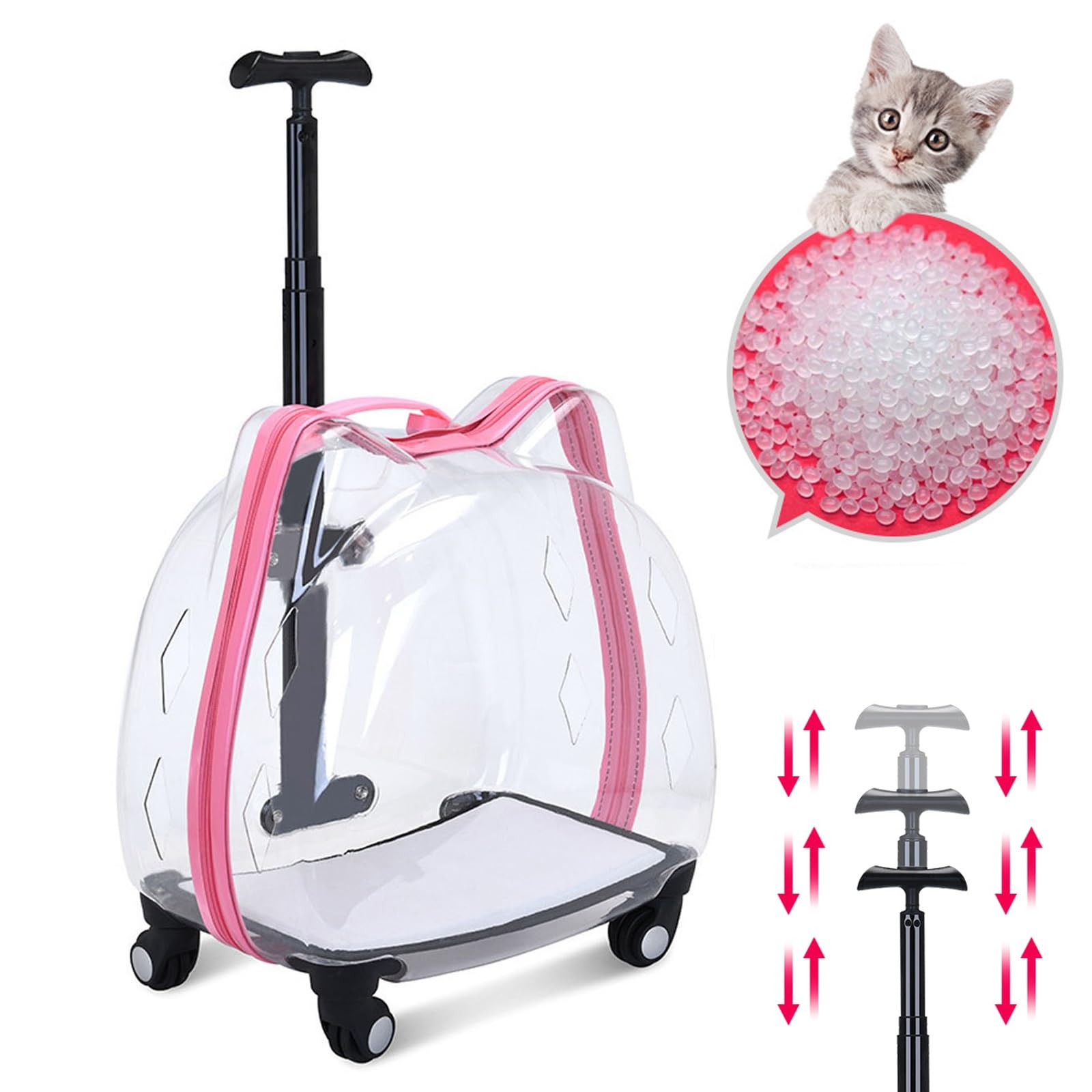 Pet Transparent Rolling Backpack Carrier